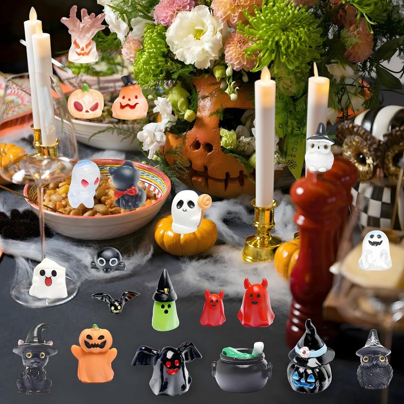 ZMRU Halloween Miniatures - 48 Types Miniature Figurines Mini Resin Animals, for Halloween Decorations, Halloween Party Favors Bag Fillers Garden Dollhouse Decor - Image 3
